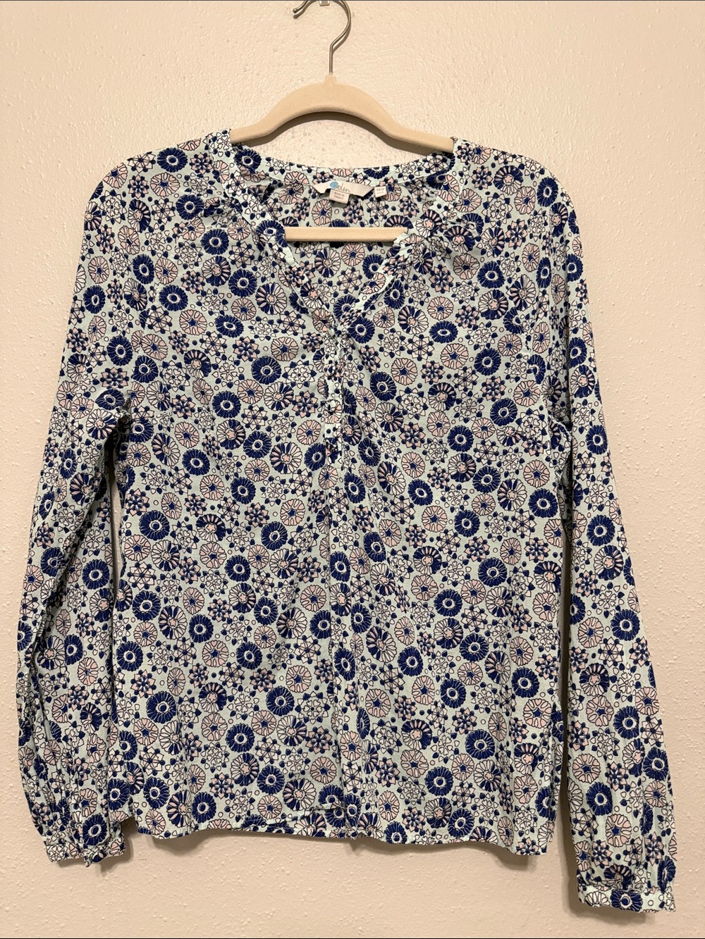 Boden Patricia White and Blue Tunic